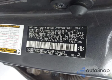 2008 Toyota Camry Le/Se/Xle из США, поврежденный, VIN JTNBE46K583142263